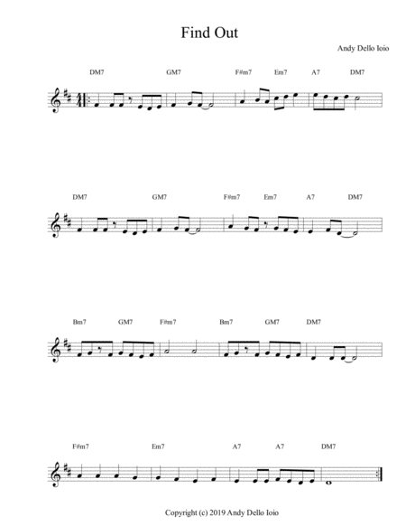 Find Out Sheet Music