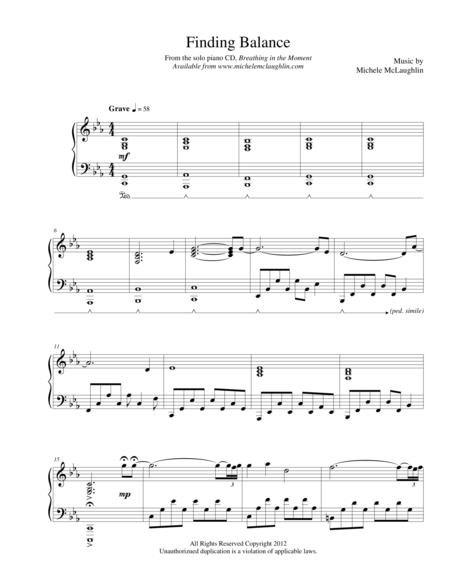 Free Sheet Music Finding Balance