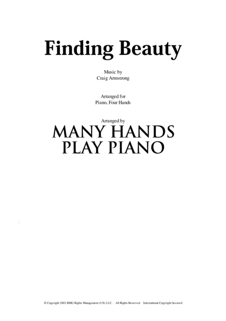 Finding Beauty Sheet Music