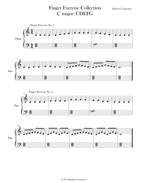 Finger Exercise Collection 24 Exercises In C Major Sheet Music