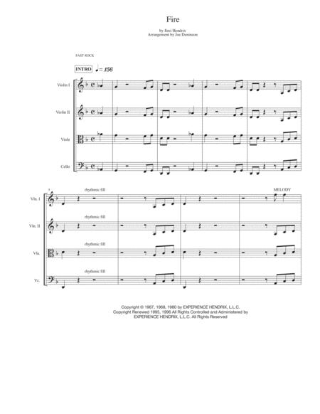 Fire For String Quartet Sheet Music