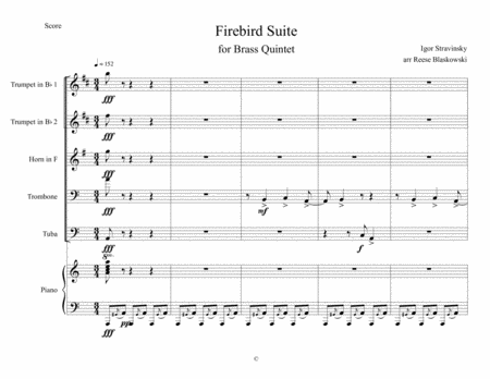 Free Sheet Music Firebird Suite Brass Quintet