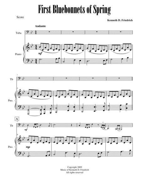 First Bluebonnets Of Spring Sheet Music