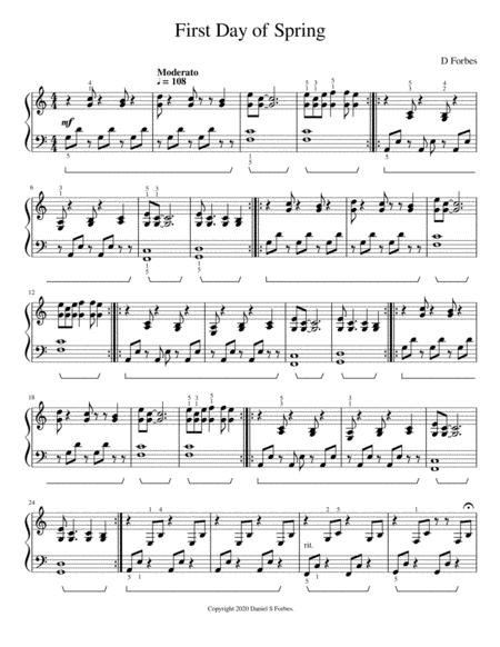 Free Sheet Music First Day Of Spring