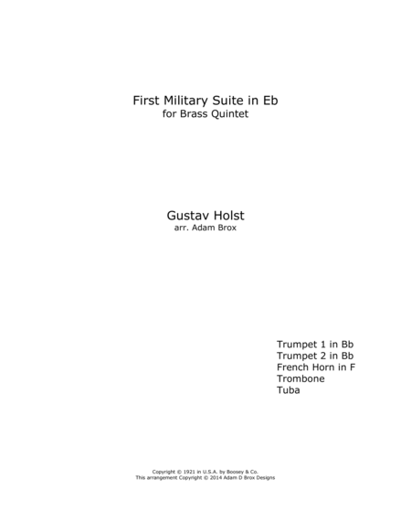 Free Sheet Music First Military Suite In F