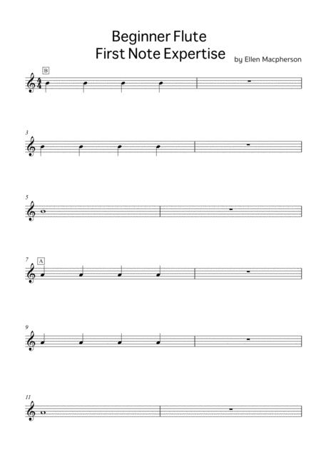 Free Sheet Music First Notes Beginner Flute