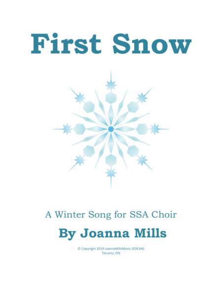 First Snow A Winter Song For Ssa Choir Sheet Music