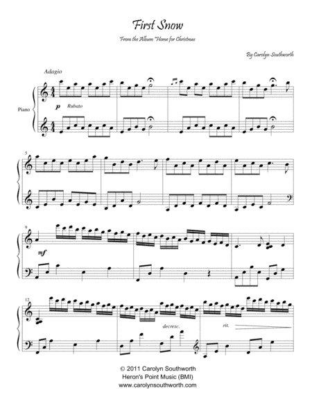 First Snow Sheet Music