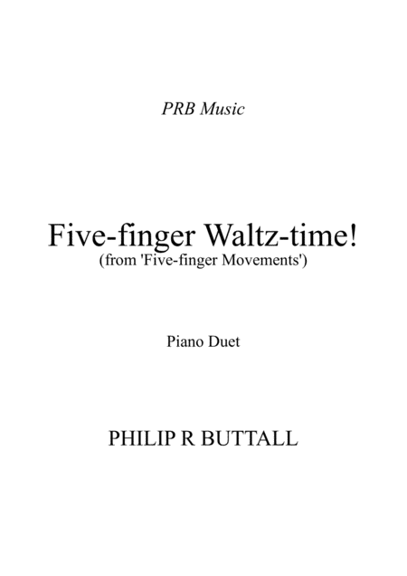 Five Finger Waltz Time Piano Duet Four Hands Sheet Music