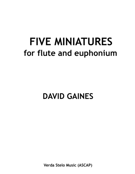 Five Miniatures For Flute And Euphonium Sheet Music