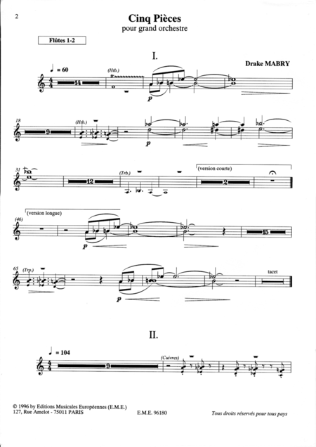 Free Sheet Music Five Pieces For Orchestra Parts