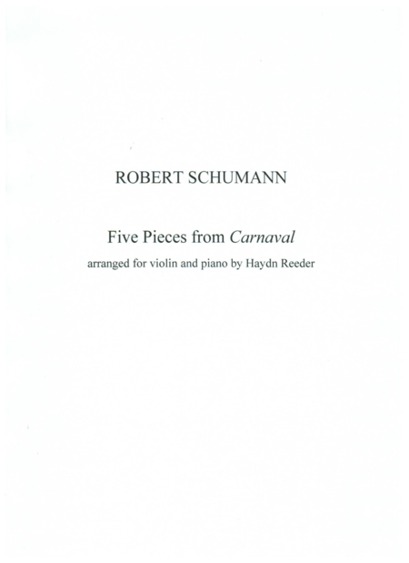 Five Pieces From Carnaval For Violin And Piano Sheet Music