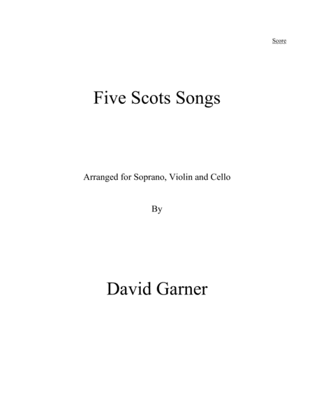 Five Scots Songs Arr Sheet Music