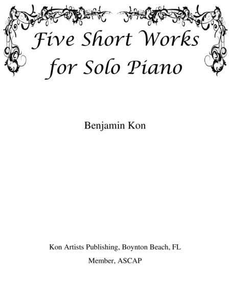 Five Short Works For Solo Piano Sheet Music