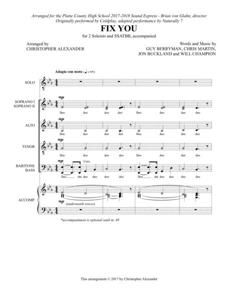 Fix You Octavo Sheet Music