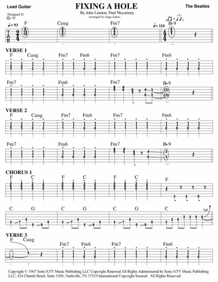 Fixing A Hole Guitar Tab Sheet Music