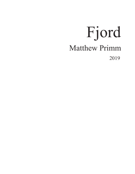 Free Sheet Music Fjord