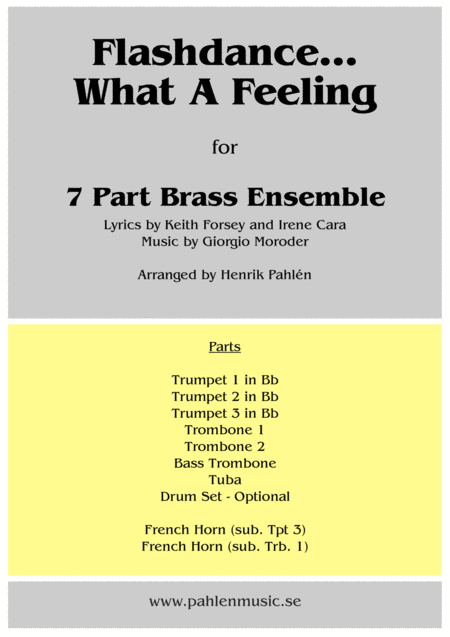 Flashdance What A Feeling For 7 Part Brass Ensemble Sheet Music