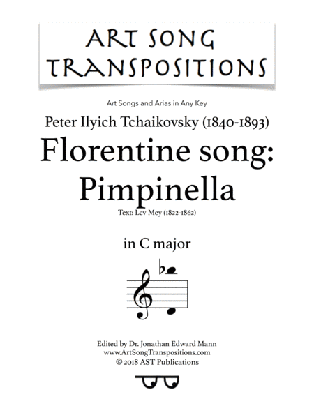 Free Sheet Music Florentine Song Pimpinella C Major
