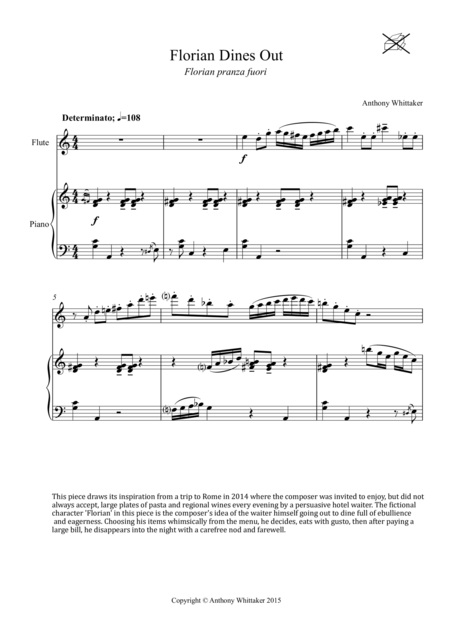 Free Sheet Music Florian Dines Out Flute And Piano