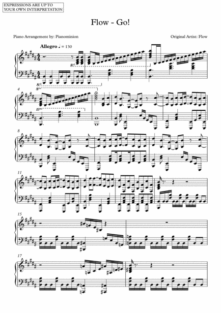 Free Sheet Music Flow Go Sheet Music By Pianominion