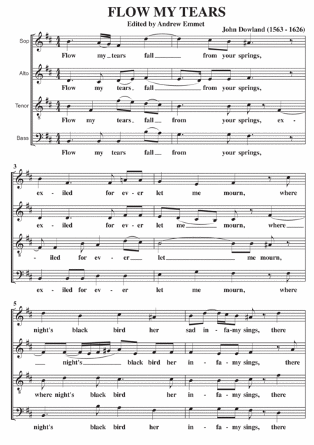 Flow My Tears A Cappella Sheet Music