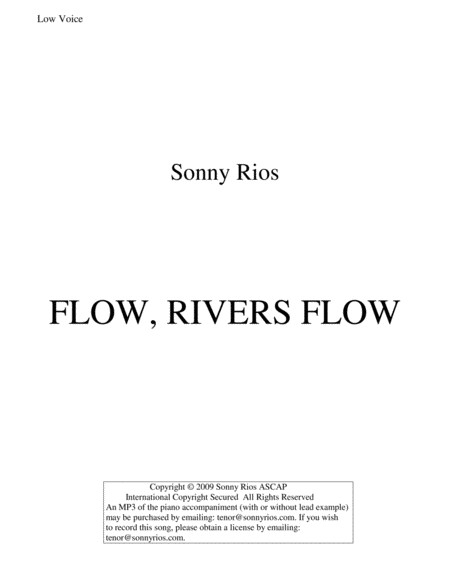 Flow Rivers Flow Sheet Music