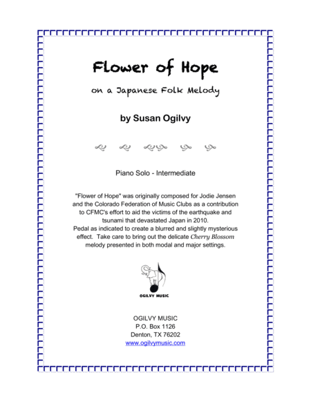 Free Sheet Music Flower Of Hope