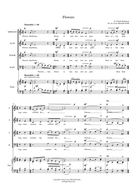 Flowers For Satb Choir Sheet Music