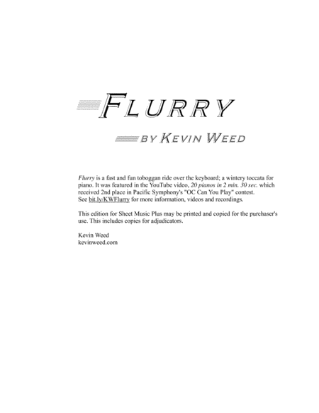 Free Sheet Music Flurry