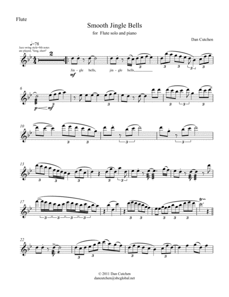 Free Sheet Music Flute Jingle Bells Smooth Jazz