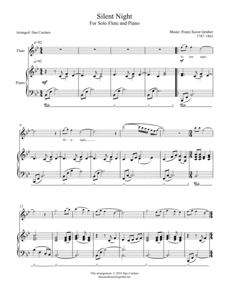 Flute Silent Night Sheet Music