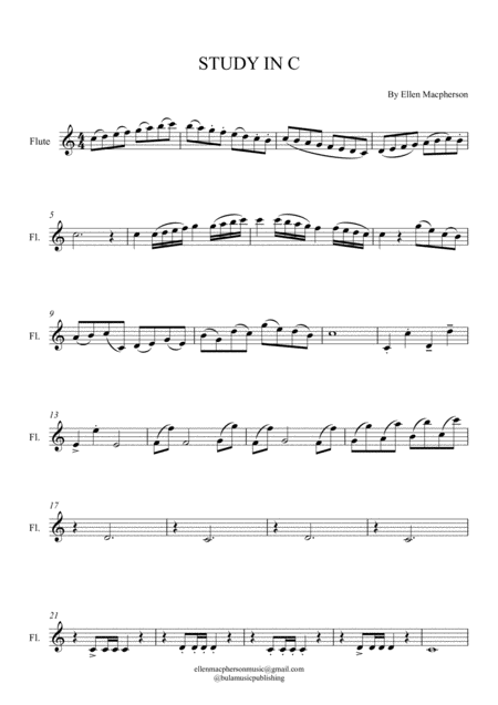 Flute Study In C Sheet Music