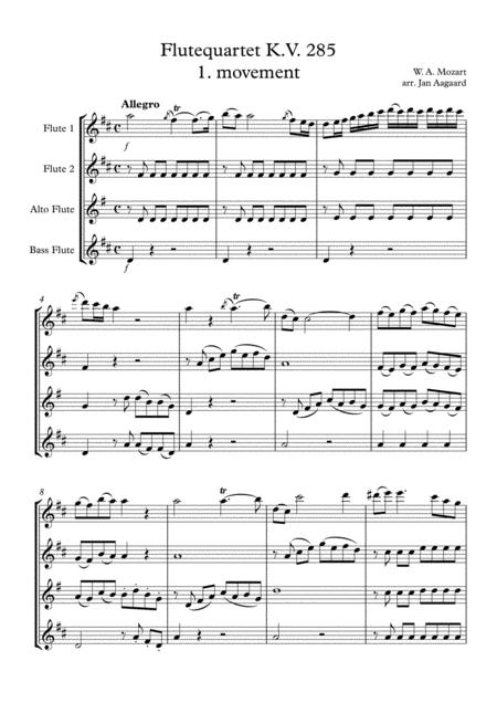 Free Sheet Music Flutequarte K V 285 All Movements