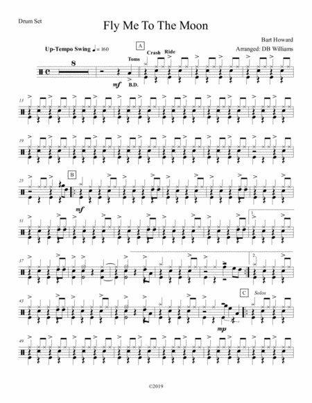 Fly Me To The Moon Drum Set Sheet Music