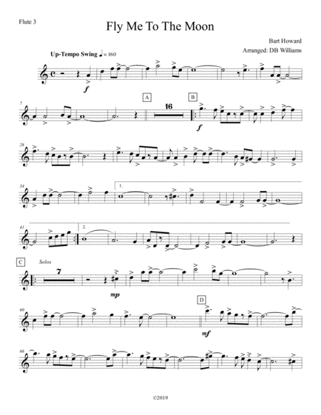 Free Sheet Music Fly Me To The Moon Flute 3