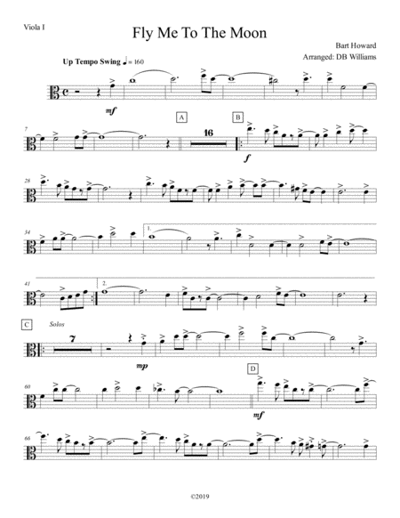 Free Sheet Music Fly Me To The Moon Viola 1