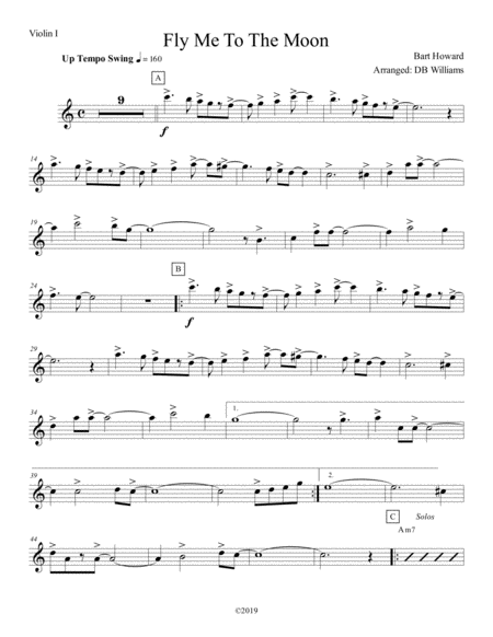 Free Sheet Music Fly Me To The Moon Violin 1