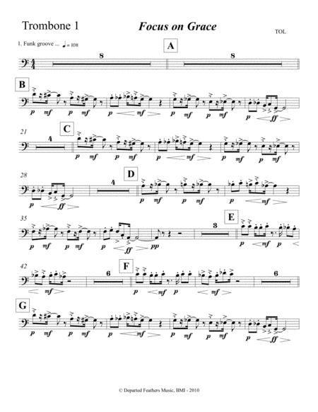 Free Sheet Music Focus On Grace A Concerto For Jazz Saxophone And Orchestra 2010 Trombone 1