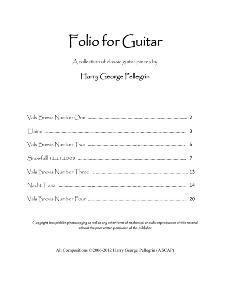 Folio For Guitar Sheet Music