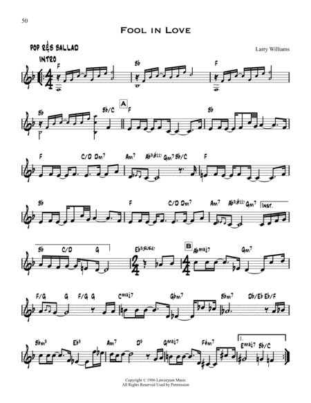 Free Sheet Music Fool In Love