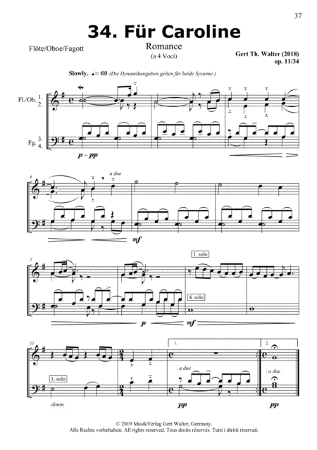 Free Sheet Music For Caroline From Woodwind Pop Romanticists