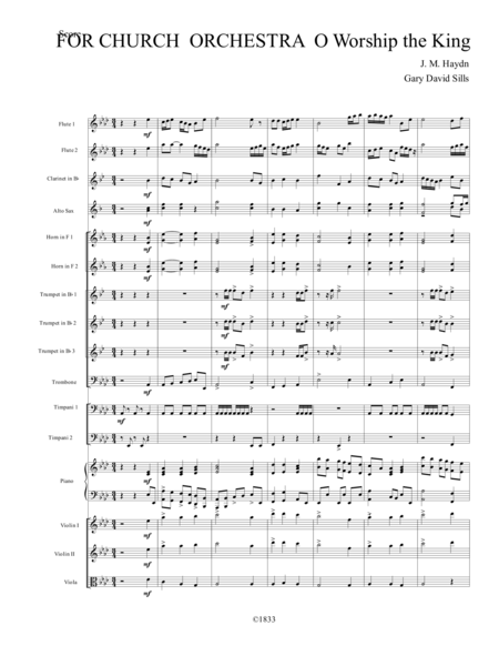 Free Sheet Music For Church Orchestra O Worship The King