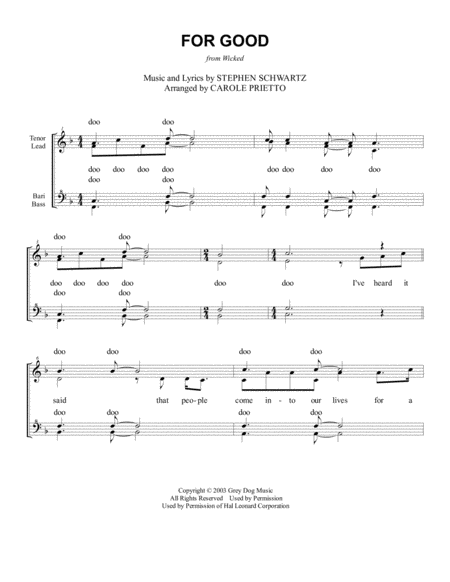 Free Sheet Music For Good Wicked Quartet Pricing