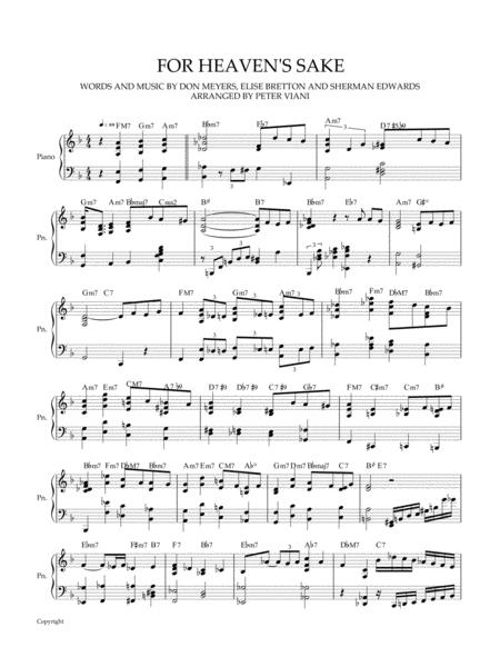 For Heaven Sake Sheet Music