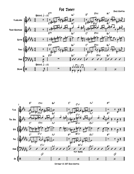 For Jimmy Combo Score Sheet Music