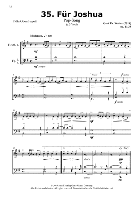 Free Sheet Music For Joshua From Woodwind Pop Romanticists