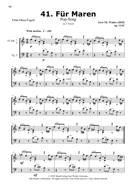 Free Sheet Music For Maren From Woodwind Pop Romanticists