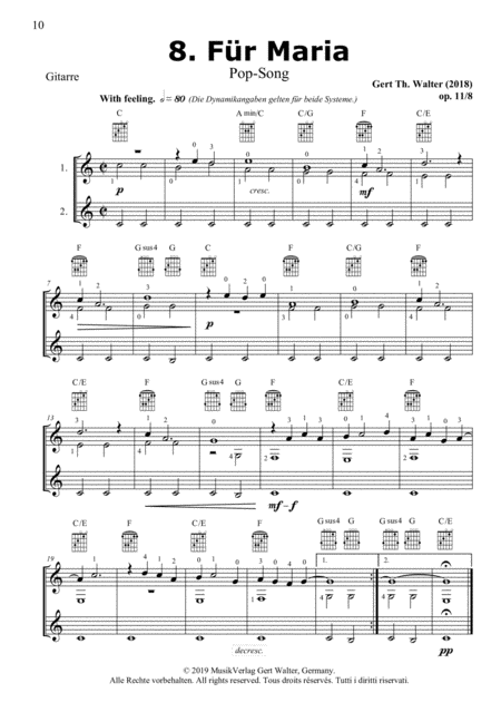 For Maria From Guitar Pop Romanticists Sheet Music