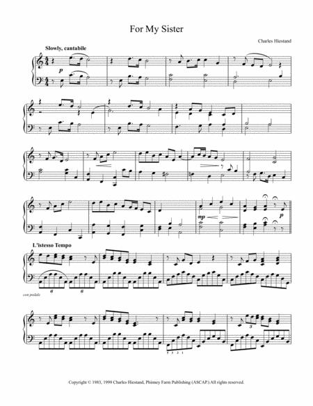 Free Sheet Music For My Sister